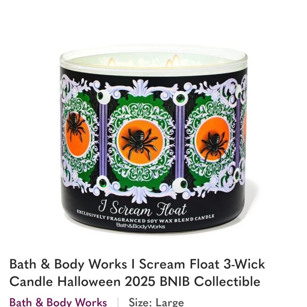 Bath & Body Works I Scream Float Candle - Black, Orange, Green